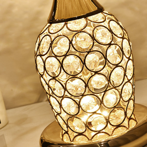Lampe de table 1 lumière avec design créatif de motif en cristal européen 