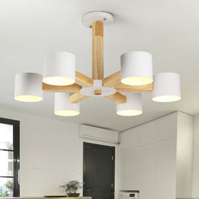 Scandinavian Minimalist Log 3/6/8-Light Island Light Chandelier