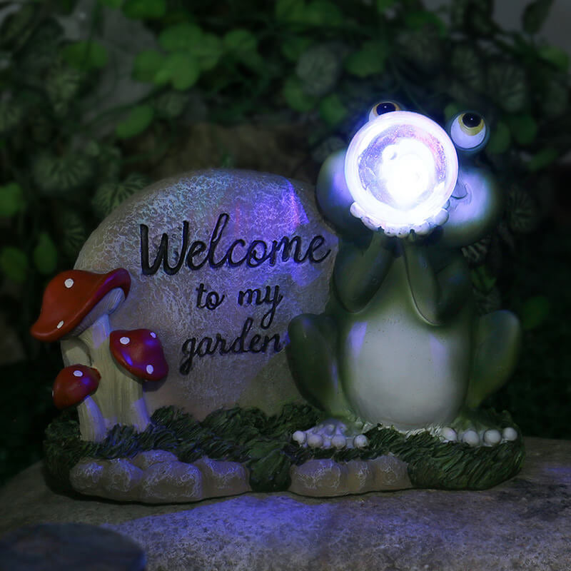 Solar-Frosch-Harz-Nachtlicht-Verzierungs-Garten-LED-dekoratives Licht 