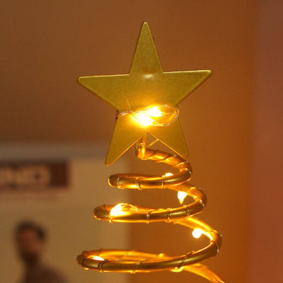Lampe de table moderne créative en spirale étoilée de Noël décorative pour la nuit 