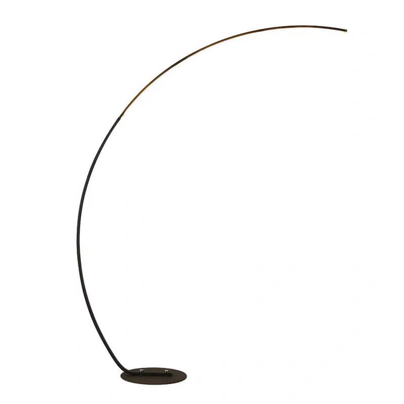 Moderne minimalistische Bogen-Stehlampe in Angelrutenform aus PVC und Aluminium mit 1-flammigem kreisförmigem LED-Leuchtkopf für das Wohnzimmer 