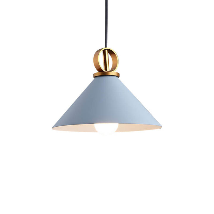 Suspension lumineuse en aluminium couleur macaron moderne à 1 lumière 