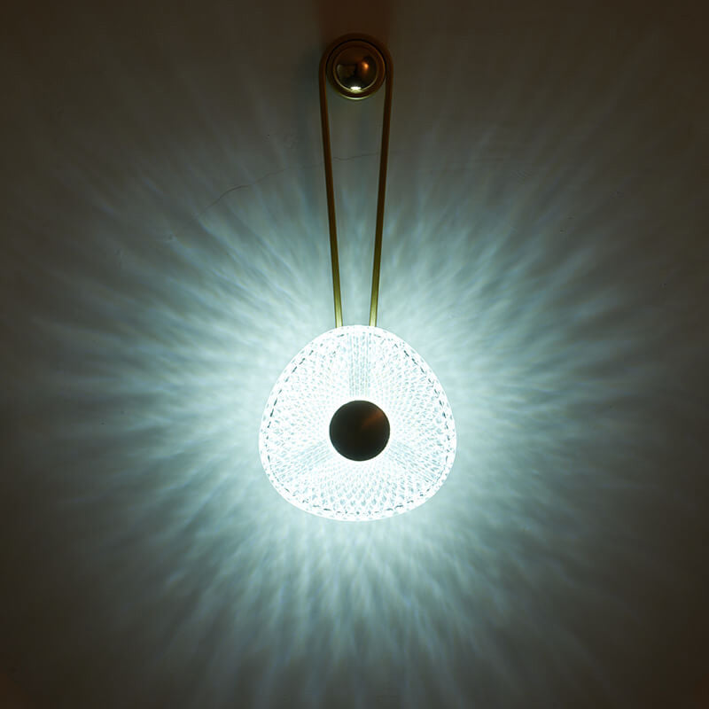 Modern Luxury Round Acrylic Metal Hanging LED Wall Sconce Lamp