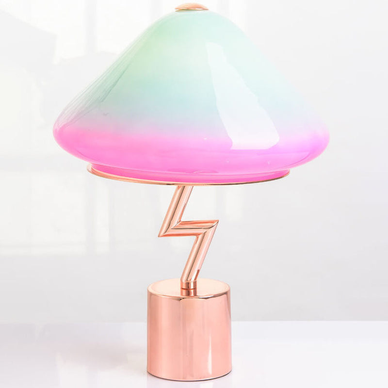 Modern Creative Colorful Mushroom Hardware Glass LED Table Lamp