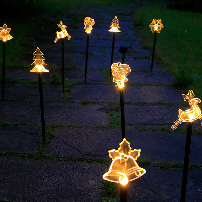 Solar Christmas Pentagram Snowflake LED Outdoor Garden Decoration Landscape Light