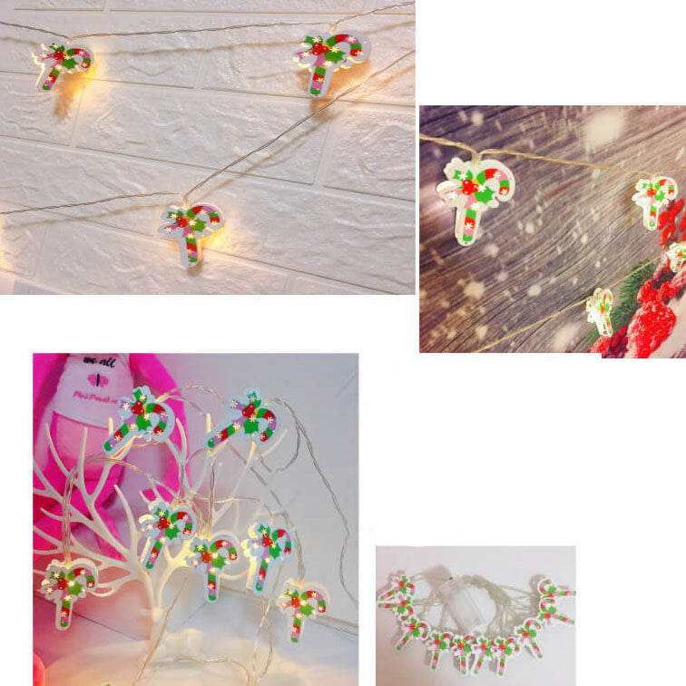 Guirlande lumineuse décorative de Noël Peinte cloches élan Boîte à piles LED Guirlande lumineuse 