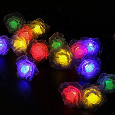 Solar Rose String Lights Outdoor Waterproof LED Decorative String Lights