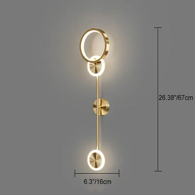 Zeitgenössische Luxus geometrische Kreis lange Streifen Acryl Schatten LED Wandleuchte Lampe für Schlafzimmer 
