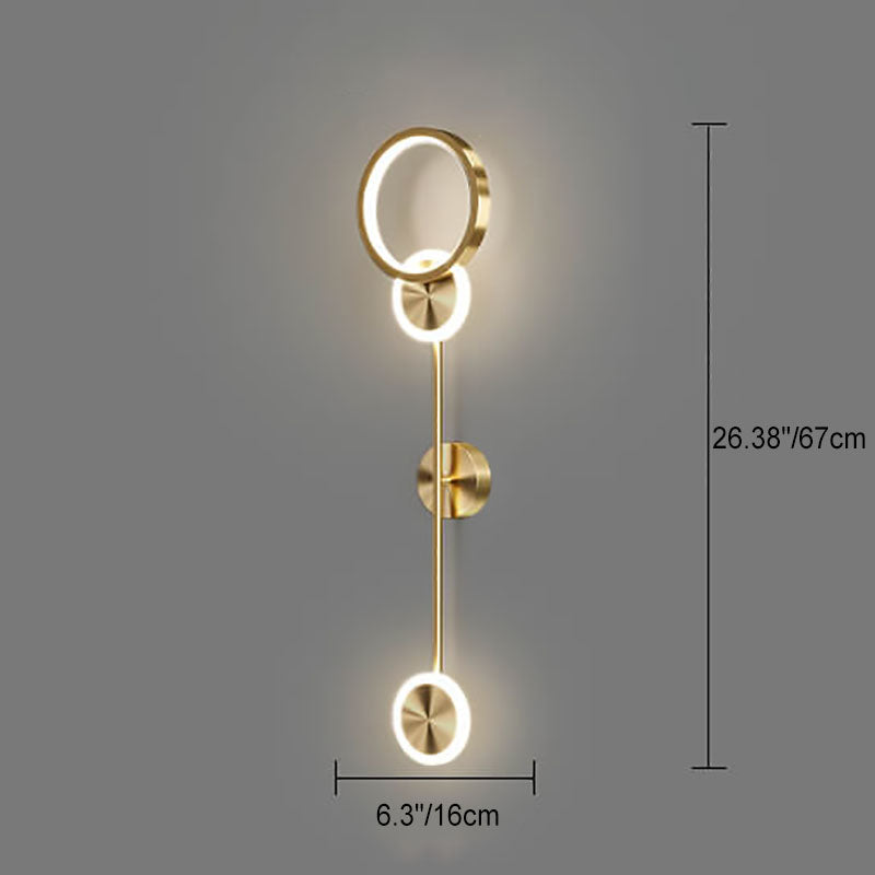 Zeitgenössische Luxus geometrische Kreis lange Streifen Acryl Schatten LED Wandleuchte Lampe für Schlafzimmer 