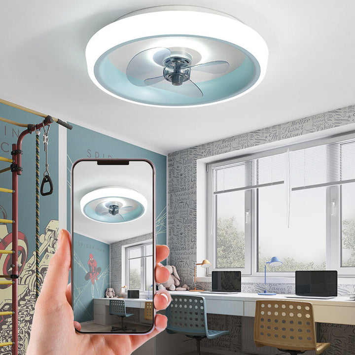 Einfacher moderner Acryl-Leichtgewicht-LED-Deckenventilator mit Licht 