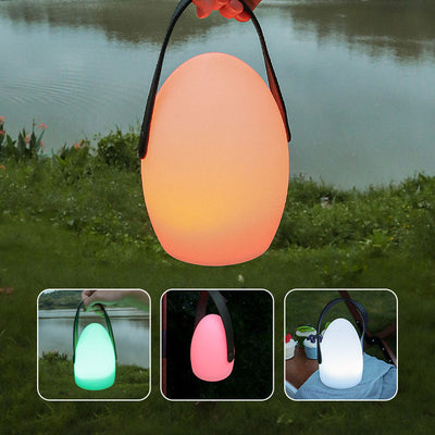 Modern Simplicity Oval PE PU LED USB Outdoor Camping Light For Outdoor Patio