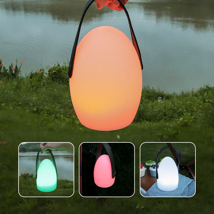 Modern Simplicity Oval PE PU LED USB Outdoor Camping Light For Outdoor Patio