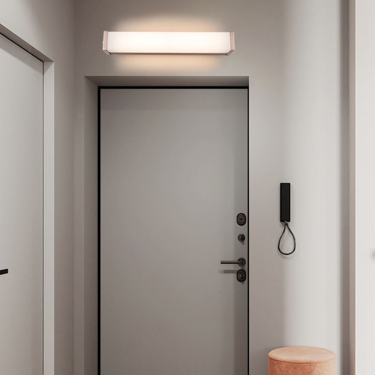 Moderne minimalistische LED-Wandleuchte aus quadratischem Acryl in Roségold