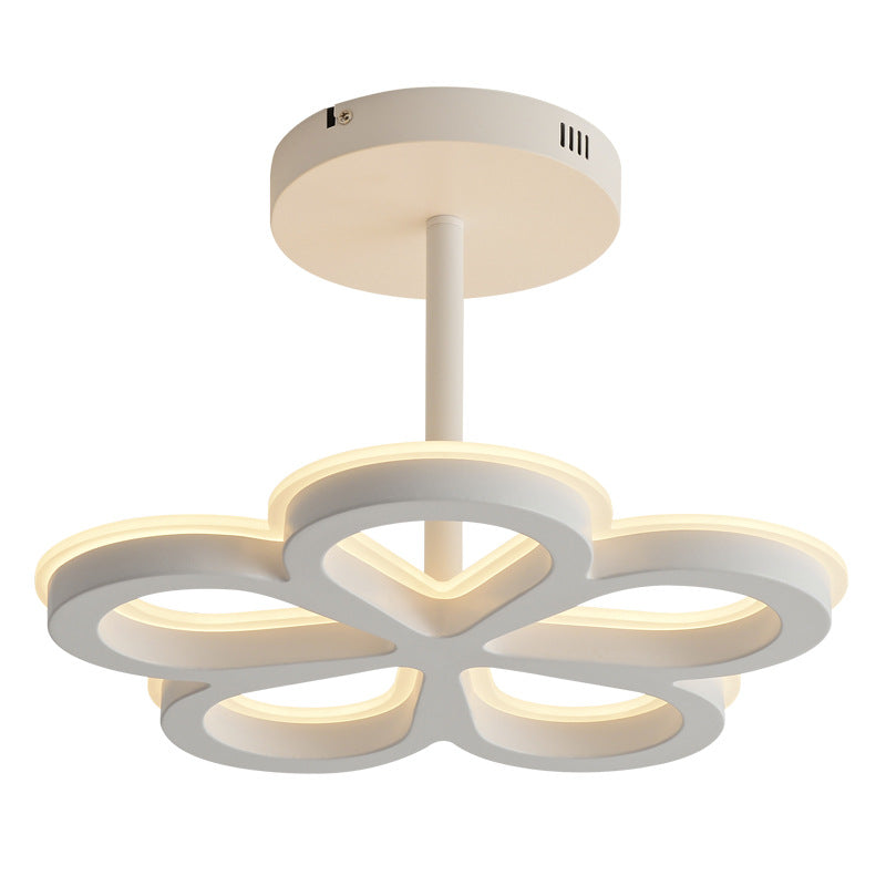 Modern Minimalist Flower Iron LED Semi-Flush Mount Light