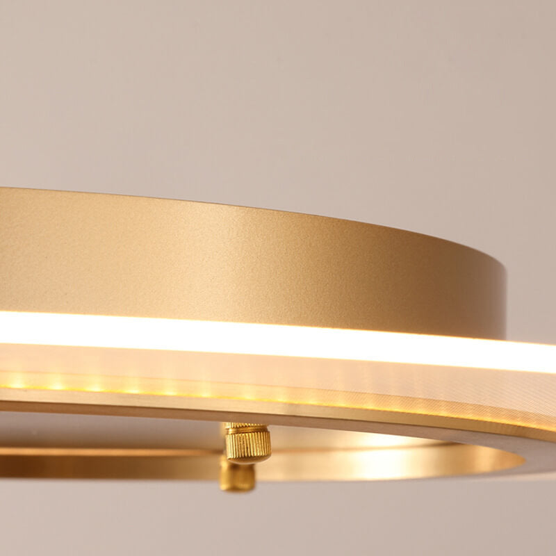 Modern Light Luxury Round Acrylic Gold LED Flush Mount Ceiling Light