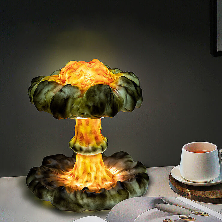 Creative Resin Nuclear Explosion Mushroom Cloud Design LED Night Light Table Lamp