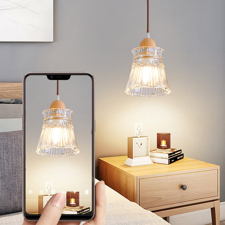 Nordic Log Glas Einfaches Design 1-Licht Pendelleuchte 