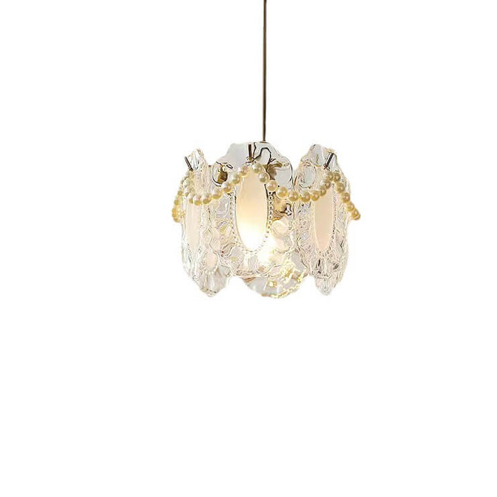 French Light Luxury Hardware Lampe suspendue à 1 lumière en verre 