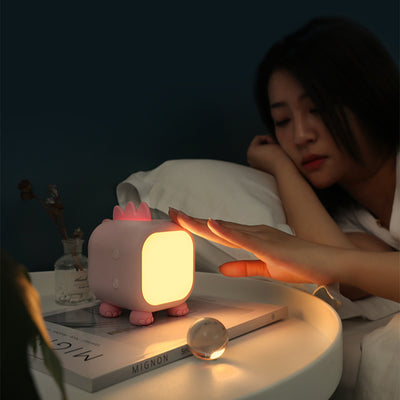 Creative Silicone Dinosaur Square USB LED Night Light Table Lamp