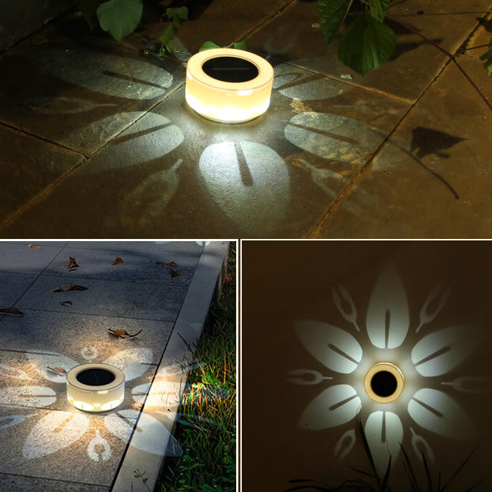 Lámpara Aplique de Pared Exterior LED Solar Redonda Impermeable de Acrílico Minimalista Moderna 