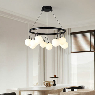 Nordic Modern Cherry Shape Iron Straight Row 8/10/14-Light Island Light Chandelier