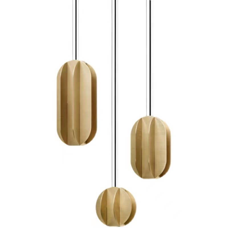 Modern Light Luxury Wrought Iron Copper Lantern 1-Light Pendant Light