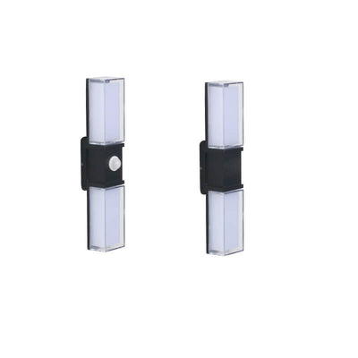 Lampe d'applique murale LED étanche extérieure à induction rectangulaire en aluminium simple et moderne 