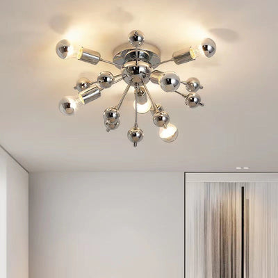 Contemporary Creative Multi Bulb Iron Glass 5-Light Wall Sconce Lamp For Living Room