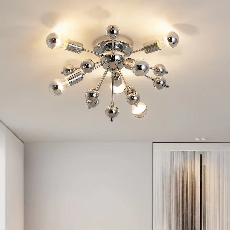 Contemporary Creative Multi Bulb Iron Glass 5-Light Wall Sconce Lamp For Living Room