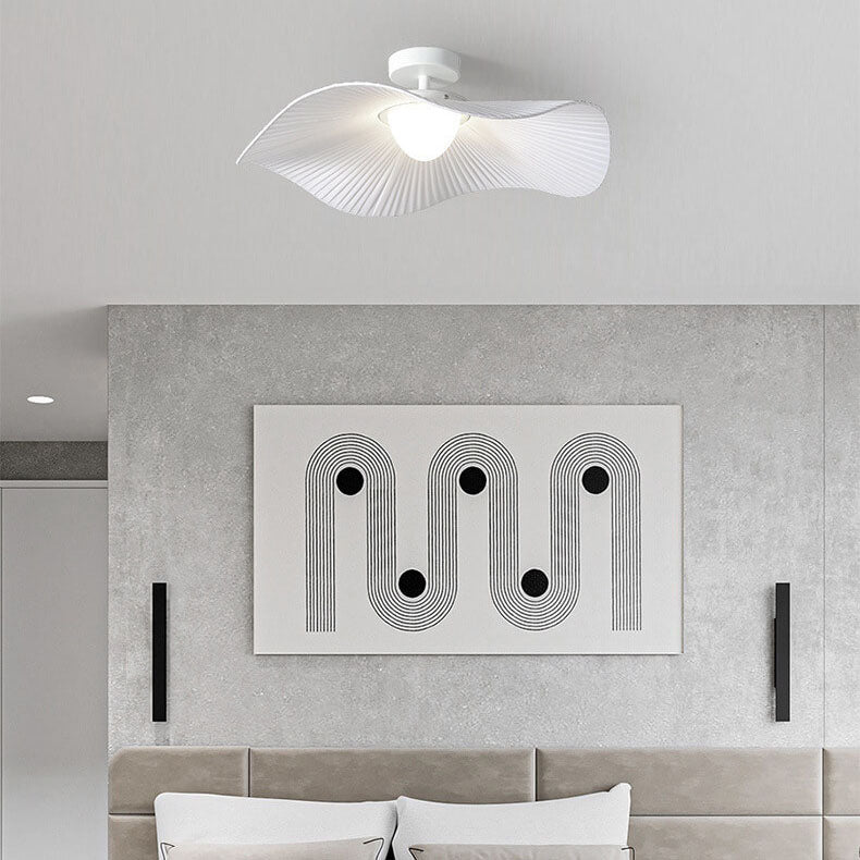 Modern Creative Cloth Lotus Leaf LED Semi-Flush Mount Light