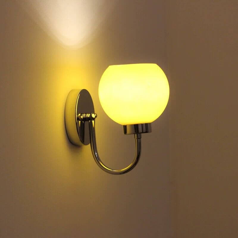 Japanese Simple Round Ball Glass 1-Light Wall Sconce Lamp