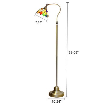 European Tiffany Stained Glass 1-Light Standing Floor Lamp