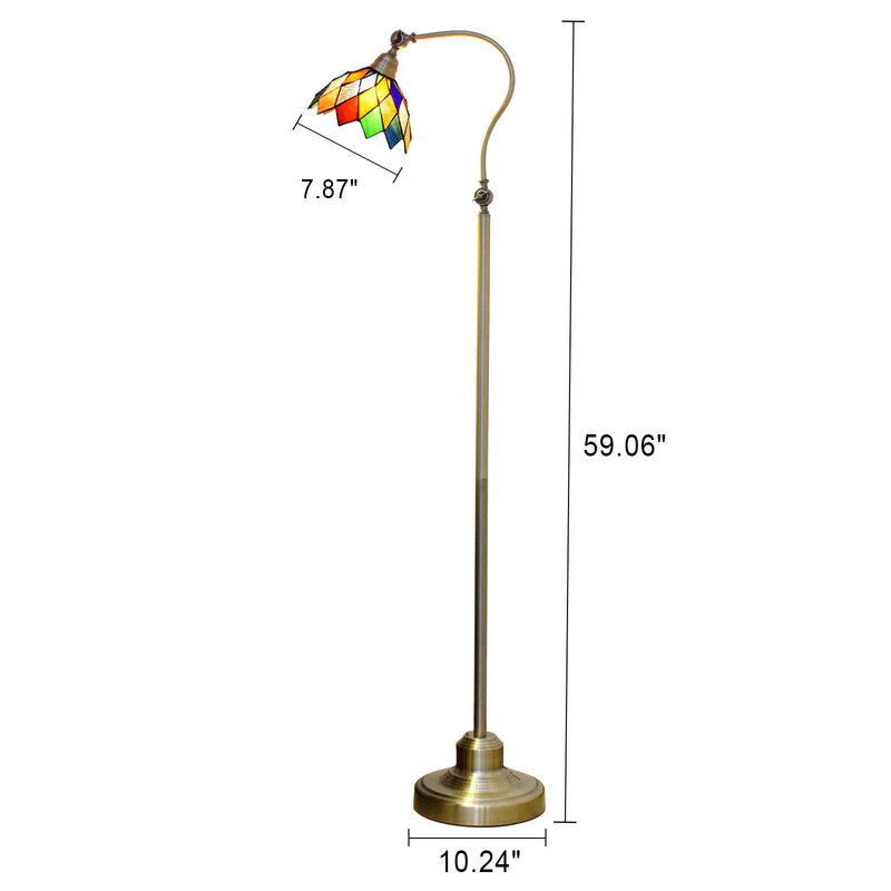 European Tiffany Stained Glass 1-Light Standing Floor Lamp