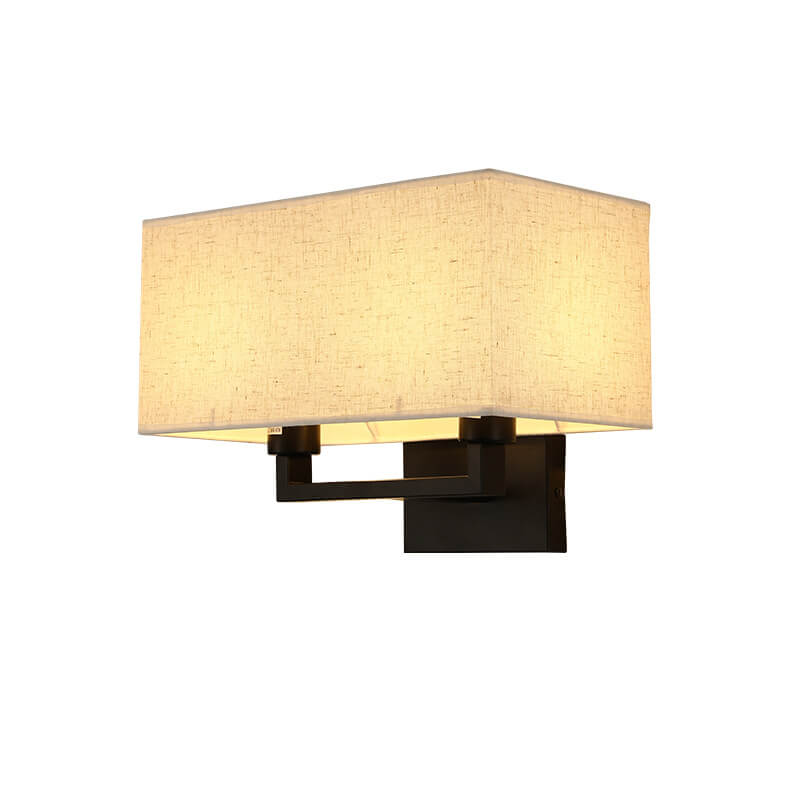 Moderne minimalistische einfarbige rechteckige Eisenstoff-Wandleuchte mit 1 Licht 