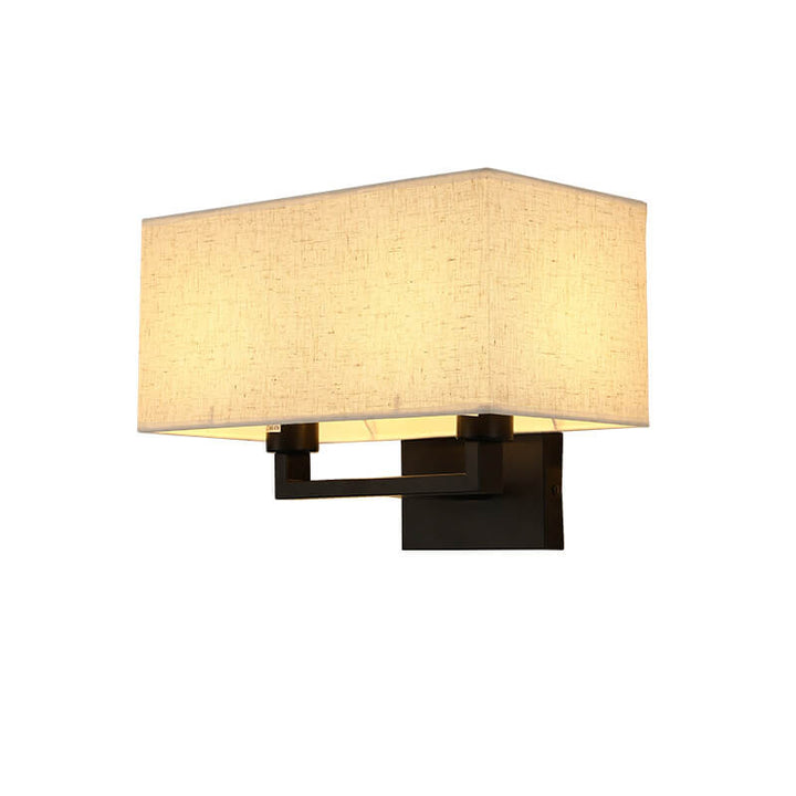 Moderne minimalistische einfarbige rechteckige Eisenstoff-Wandleuchte mit 1 Licht 