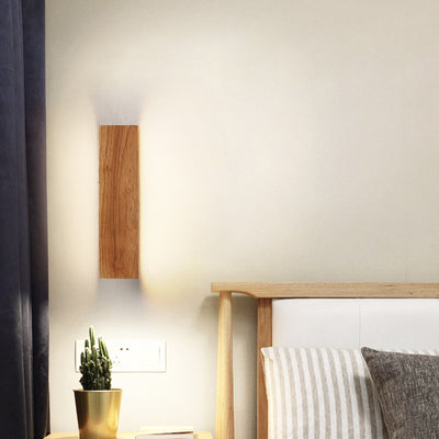 Simple Solid Wood Strip LED Wall Sconce Lamp