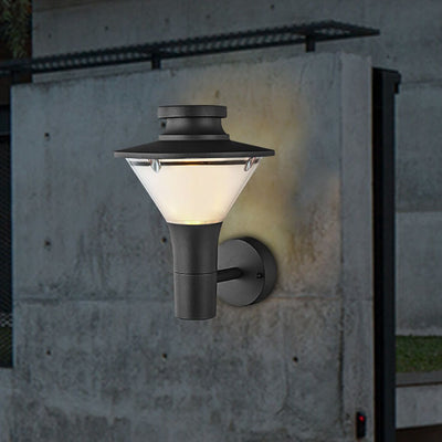 Modern Outdoor Waterproof Geometric Column 1-Light Patio Wall Sconce Lamp