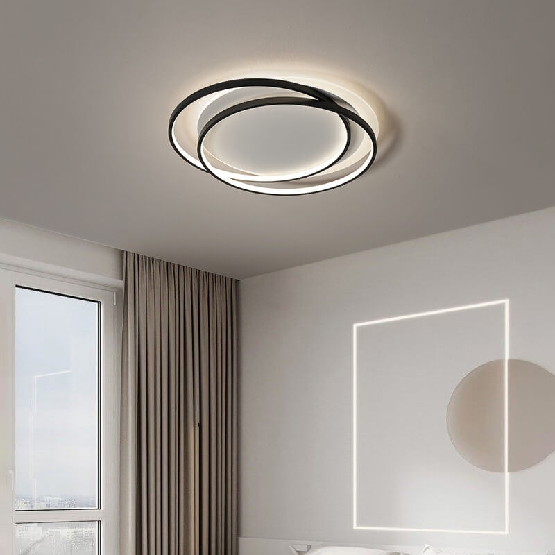 Nordic Light Luxury Circle Aluminum LED Flush Mount Ceiling Light