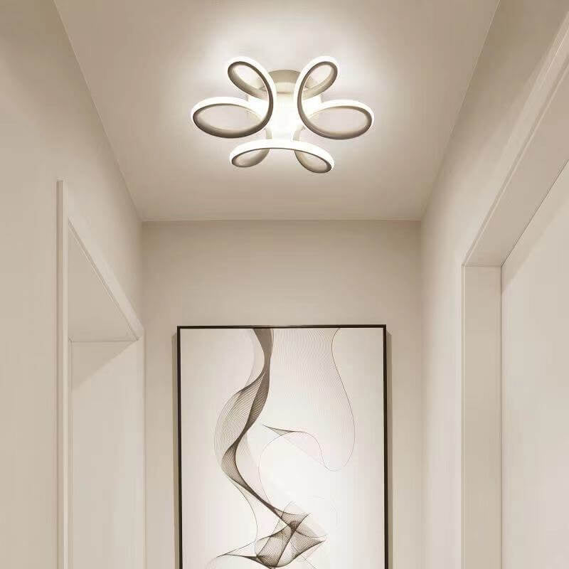 Simple Curved Flower LED Semi-Flush Mount Ceiling Light