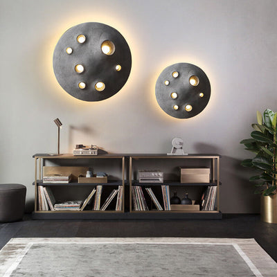 Industrial Creative Round Crater Resin Acrylic LED Wall Sconce Lamp