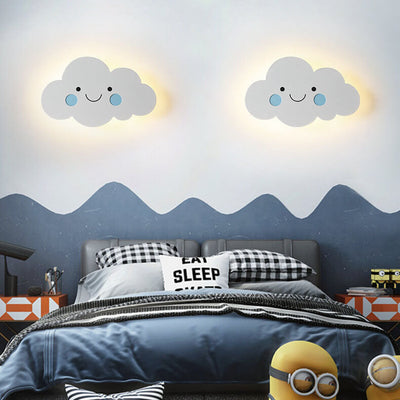 Nordic Creative Clouds Iron Emoji LED Kids Wall Sconce Lamp