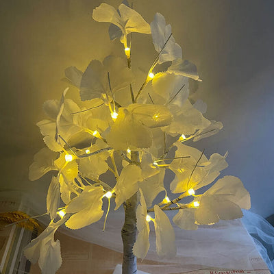 Weihnachtsbeleuchtete Ginkgo-Baum-Simulations-Baum-Licht-Batterie-USB-Dekorations-Tischlampe