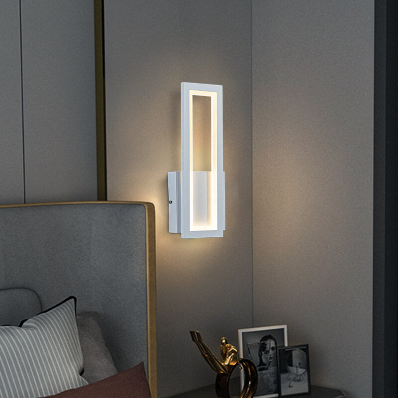 Moderne minimalistische rechteckige LED-Wandleuchte aus Acryl in Volltonfarbe 