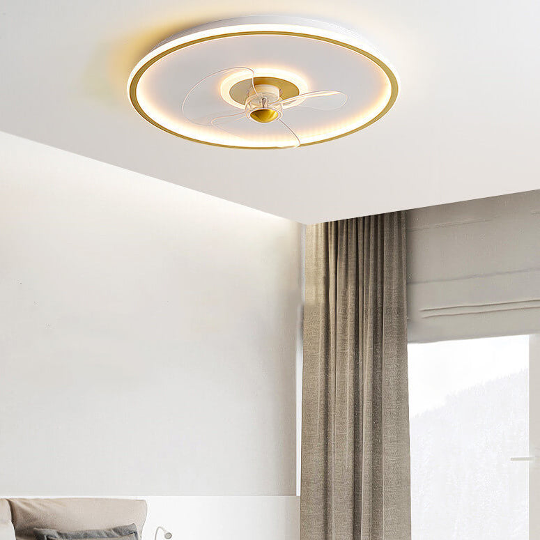 Modern Acrylic Round Minimalistic LED Flush Mount Fan Light
