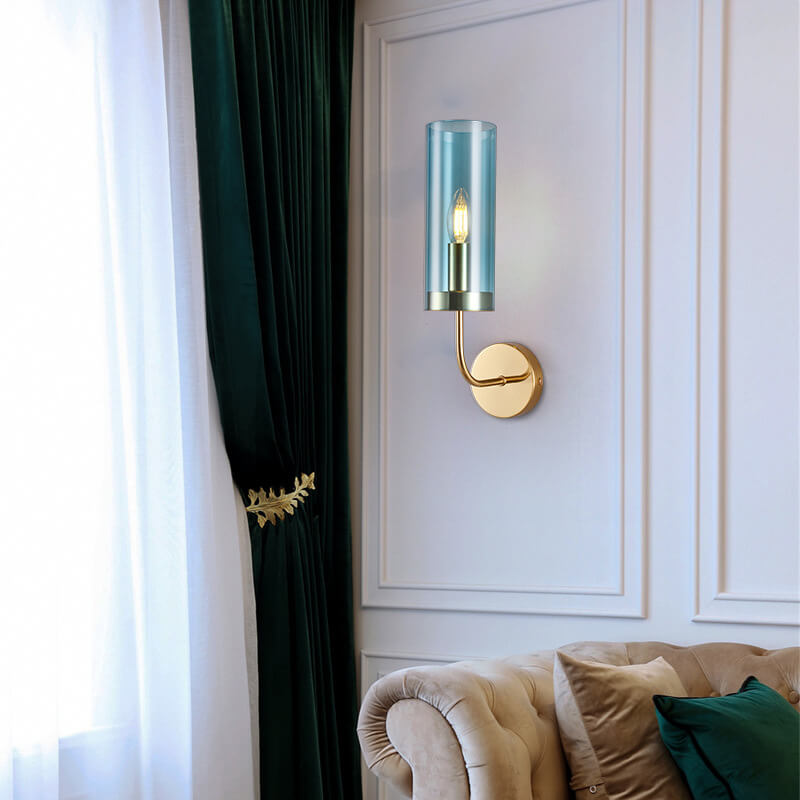 Applique Murale en Verre et Fer de Luxe Européen 1/2 Lumière 