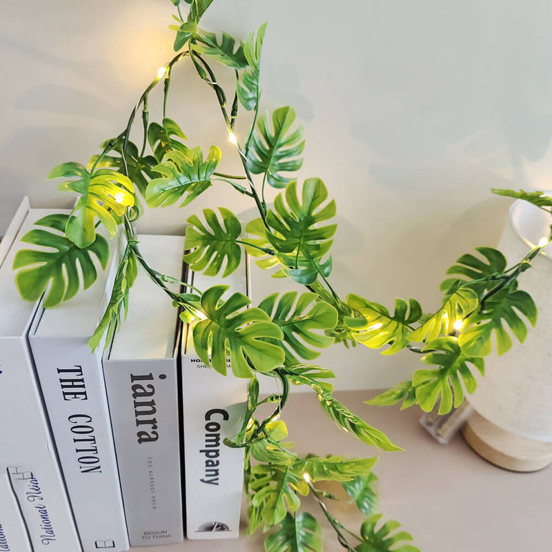 Grüne Schildkrötenblatt-Kupferdraht-Simulations-Schildkrötenblatt-Rattan-dekorative LED-Schnur-Lichter 