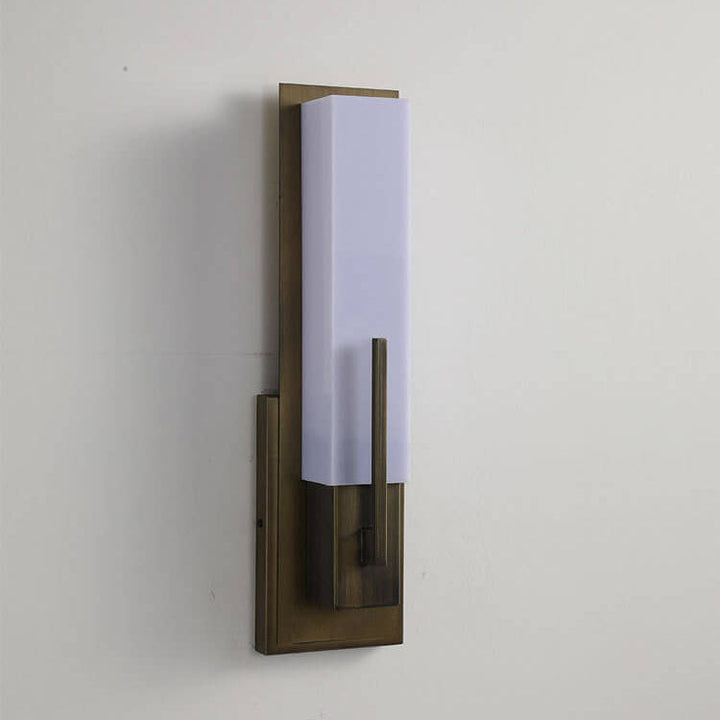 Lámpara de pared LED de acrílico cuboide con marco de hierro forjado retro chino 