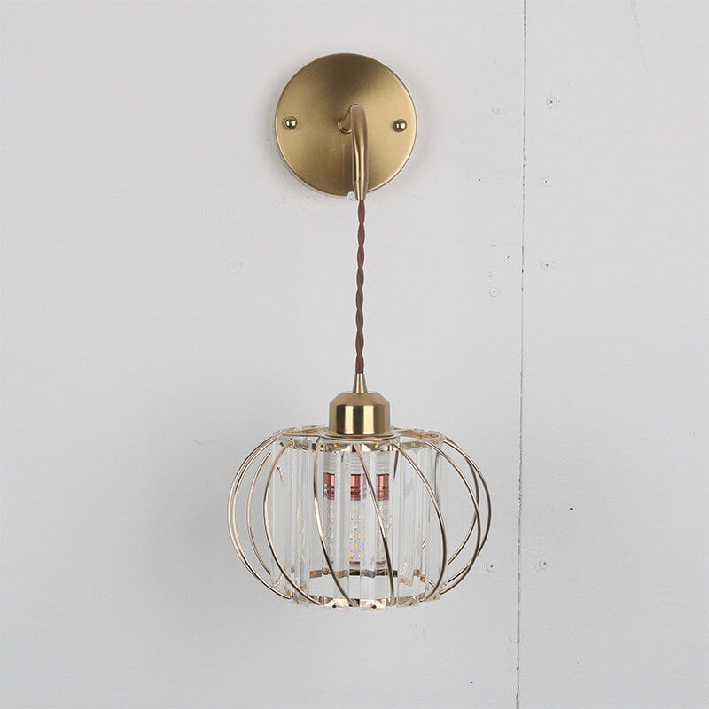 Lámpara de Aplique de Pared de 1 Luz con Diseño de Linterna de Cristal Ajustable Creativa Nórdica 