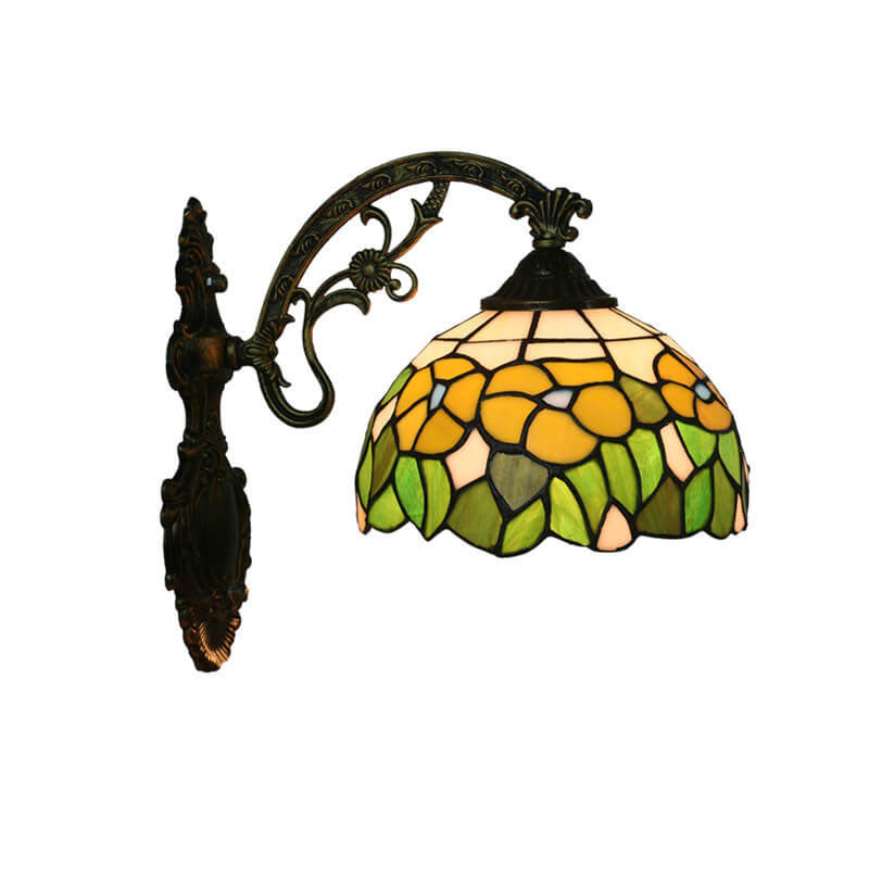 European Tiffany Glass 1-Light Wall Sconce Lamp
