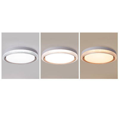 Modern Simple Acrylic Round Ring Iron LED Flush Mount Ceiling Light